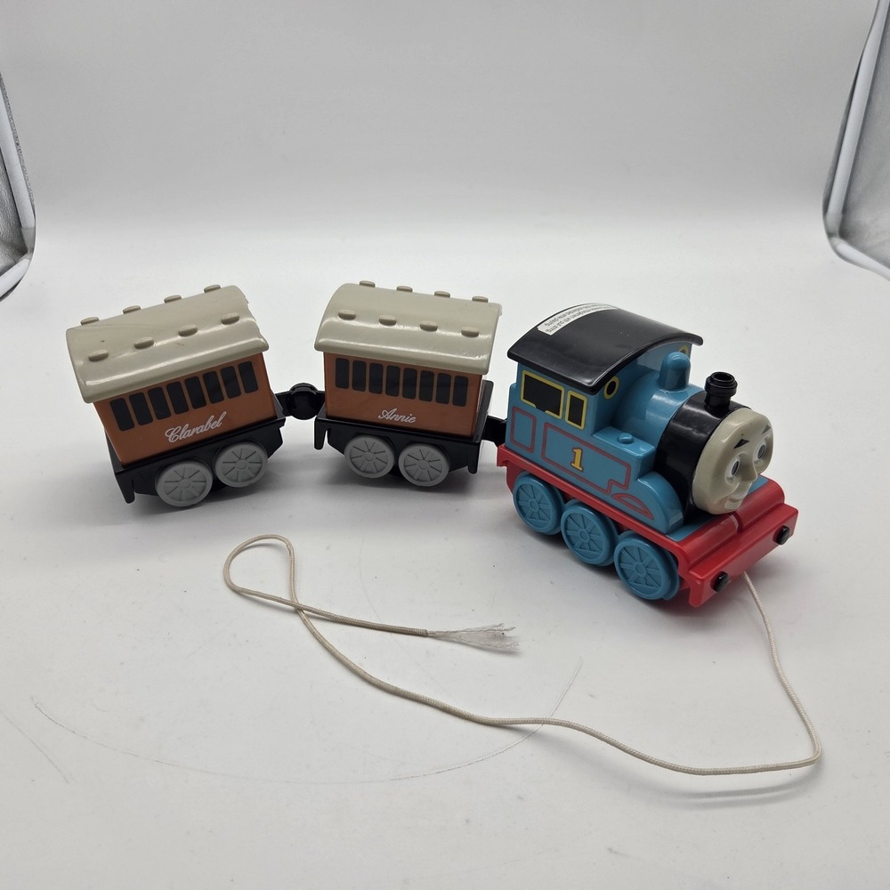 Vtg 1998 TOMY Thomas & Friends Pull Toy Train Set Sound Annie Clarabel Untested